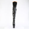 ADORE-3022 Plateau Overknee Stiefel Schwarz Lack von Pleaser – Ansicht 2