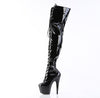 ADORE-3023 Plateau Overknee Stiefel - Schwarz von Pleaser – Ansicht 3