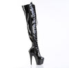 ADORE-3023 Plateau Overknee Stiefel - Schwarz von Pleaser – Ansicht 5