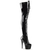 ADORE-3023 Plateau Overknee Stiefel - Schwarz von Pleaser