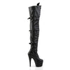 ADORE-3028 Plateau Overknee Stiefel Schwarz Matt von Pleaser – Ansicht 5