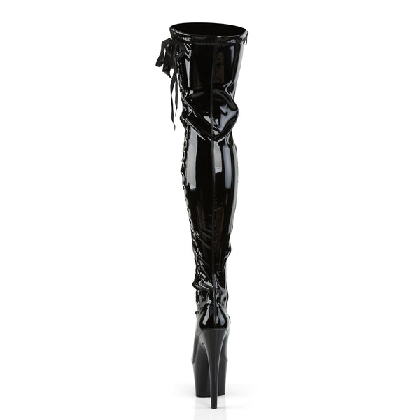 ADORE-3050 Plateau Overknee Stiefel Schwarz Lack von Pleaser – Ansicht 4