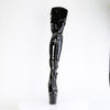 ADORE-3055 Plateau Overknee Stiefel Schwarz Lack von Pleaser – Ansicht 2
