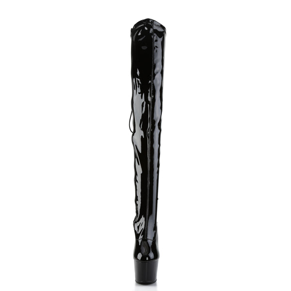 ADORE-3063 Plateau Overknee Stiefel - Schwarz von Pleaser – Ansicht 2