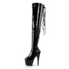 ADORE-3063 Plateau Overknee Stiefel - Schwarz von Pleaser – Ansicht 3