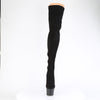 ADORE-3063 Plateau Overknee Stiefel Schwarz Velour von Pleaser – Ansicht 2
