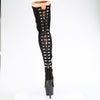 ADORE-3063 Plateau Overknee Stiefel Schwarz Velour von Pleaser – Ansicht 4