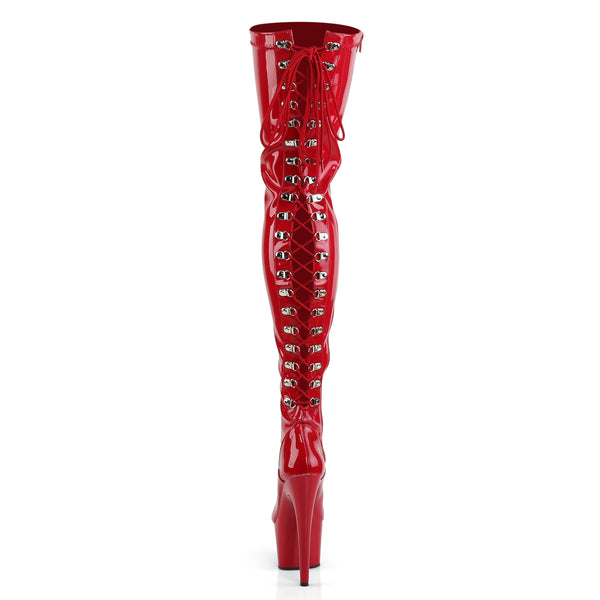 ADORE-3063 Stiefeletten Plateauschuhe Rot | Pleaser