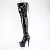 ADORE-3850 Plateau Overknee Stiefel Schwarz Lack von Pleaser – Ansicht 3