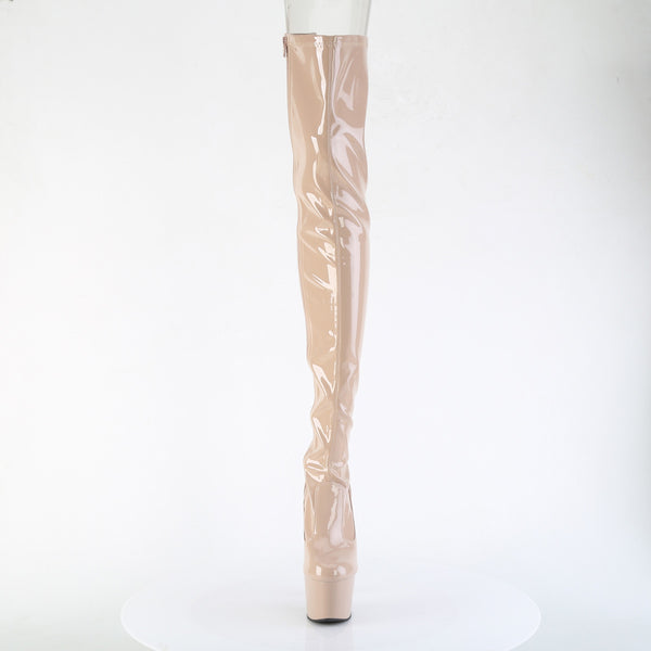 ADORE-3850 Plateau Overknee Stiefel Beige von Pleaser – Ansicht 2