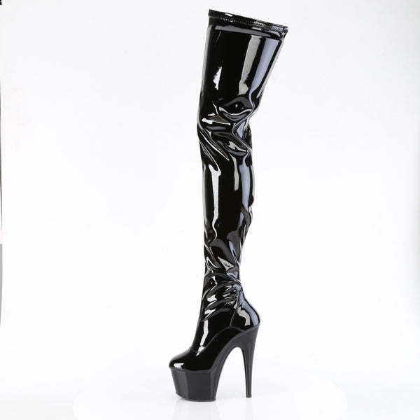 ADORE-4000 Plateau Overknees Stiefel - Schwarz Lack von Pleaser – Ansicht 3
