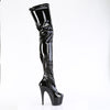 ADORE-4000 Plateau Overknees Stiefel - Schwarz Lack von Pleaser – Ansicht 5