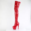 ADORE-4000 Plateau Overknees Stiefel - Rot Lack von Pleaser – Ansicht 3