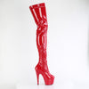 ADORE-4000 Plateau Overknees Stiefel - Rot Lack von Pleaser – Ansicht 5