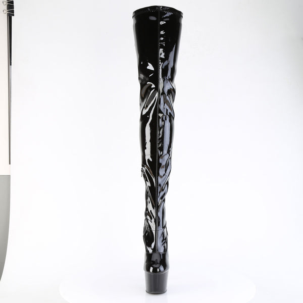 ADORE-4000SLT - Plateau Overknee Stiefel - Schwarz Lack von Pleaser – Ansicht 2