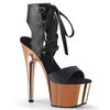ADORE-700-14 Plateau Sandaletten Schwarz/Rose Gold | Pleaser