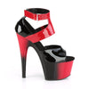 ADORE-700-16 Plateau Sandaletten Lack Schwarz/Rot | Pleaser