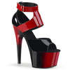 ADORE-700-16 Plateau Sandaletten Lack Schwarz/Rot | Pleaser