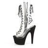 ADORE-700-60FS Plateau Stiefeletten Transparent/Schwarz | Pleaser