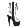 ADORE-700-60FS Plateau Stiefeletten Transparent/Schwarz | Pleaser