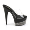 ADORE-701-3 Plateau Pantoletten Transparent/Schwarz Strass von Pleaser – Ansicht 5