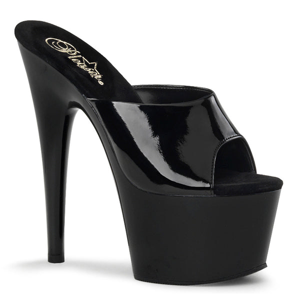 ADORE-701 Plateau Pantoletten Schwarz Lack von Pleaser