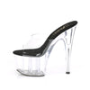 ADORE-701 Plateau Pantoletten Schwarz/Transparent | Pleaser