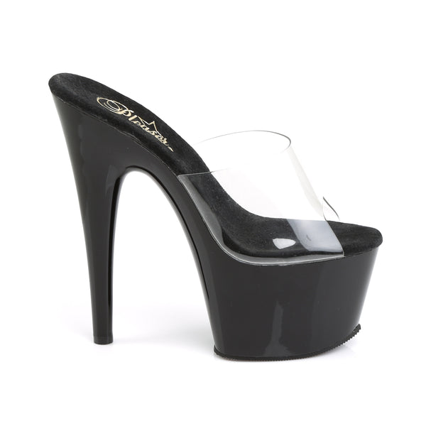 ADORE-701 Plateau Pantoletten Transparent/Schwarz von Pleaser – Ansicht 5