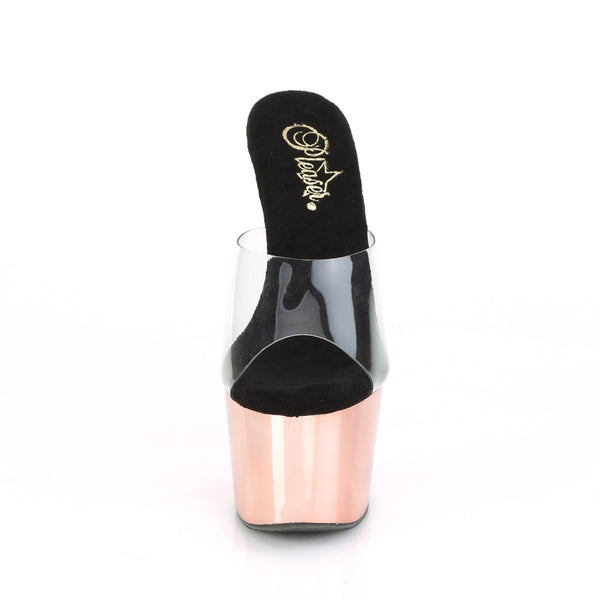 ADORE-701 Plateau Pantoletten Rose Gold | Pleaser