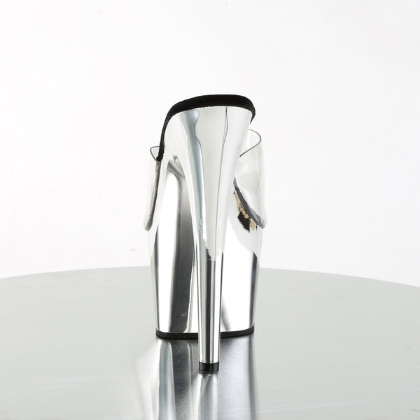 ADORE-701 Plateau Pantoletten Silber | Pleaser