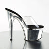 ADORE-701 Plateau Pantoletten Silber | Pleaser