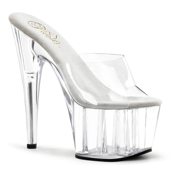 ADORE-701 Plateau Pantoletten Transparent | Pleaser SALE