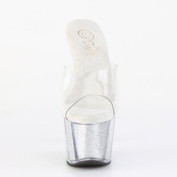ADORE-701G Plateau Pantoletten Silber von Pleaser – Ansicht 2