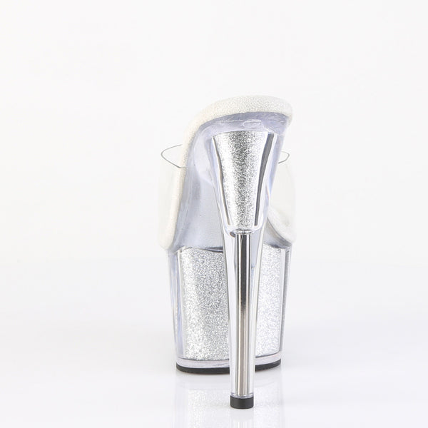 ADORE-701G Plateau Pantoletten Silber von Pleaser – Ansicht 4