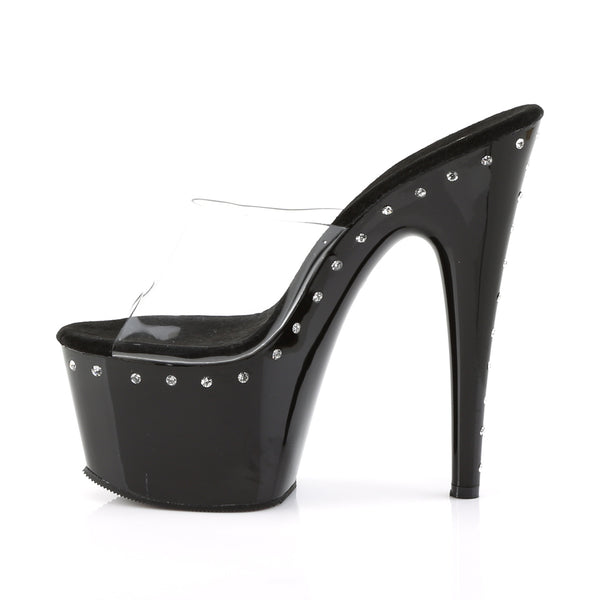 ADORE-701LS Plateau Pantoletten - Schwarz von Pleaser – Ansicht 3