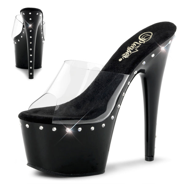ADORE-701LS Plateau Pantoletten - Schwarz von Pleaser