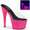 ADORE-701UVG Plateau Pantoletten Neon Pink UV von Pleaser