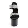 ADORE-702-2 Plateau Pantoletten von Lack Schwarz | Pleaser – Ansicht 2