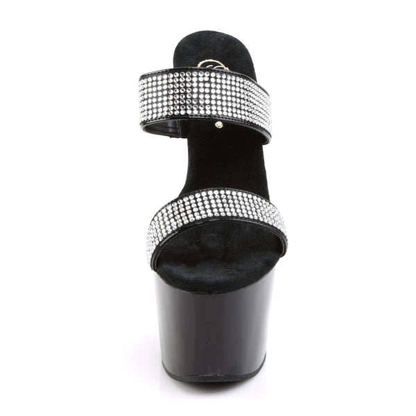 ADORE-702-2 Plateau Pantoletten von Lack Schwarz | Pleaser – Ansicht 2