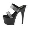 ADORE-702-2 Plateau Pantoletten von Lack Schwarz | Pleaser – Ansicht 3