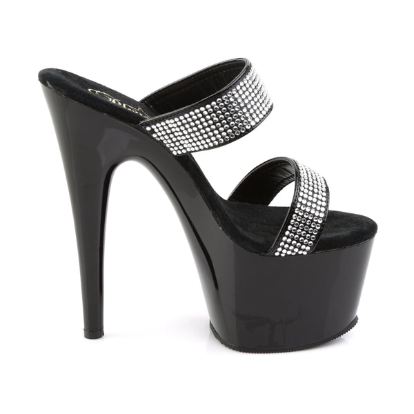 ADORE-702-2 Plateau Pantoletten von Lack Schwarz | Pleaser – Ansicht 5