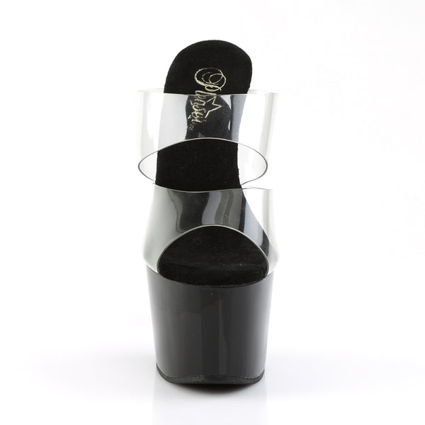 ADORE-702 Plateau Pantoletten - Transparent von Pleaser – Ansicht 2