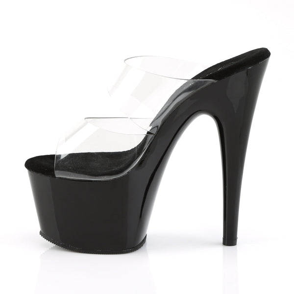 ADORE-702 Plateau Pantoletten - Transparent von Pleaser – Ansicht 3
