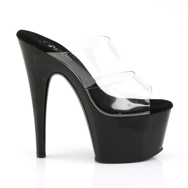 ADORE-702 Plateau Pantoletten - Transparent von Pleaser – Ansicht 5