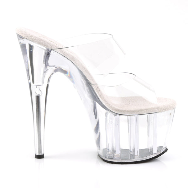 ADORE-702 Plateau Pantoletten transparent von Pleaser – Ansicht 5