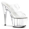 ADORE-702 Plateau Pantoletten transparent von Pleaser