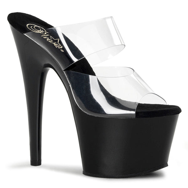 ADORE-702 Plateau Pantoletten - Transparent von Pleaser