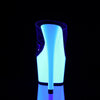ADORE-702UV Plateau Pantoletten Neon Weiß UV von Pleaser – Ansicht 4