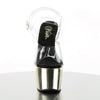 ADORE-708 Plateau Sandaletten Transparent/Gold | Pleaser