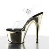 ADORE-708 Plateau Sandaletten Transparent/Gold | Pleaser